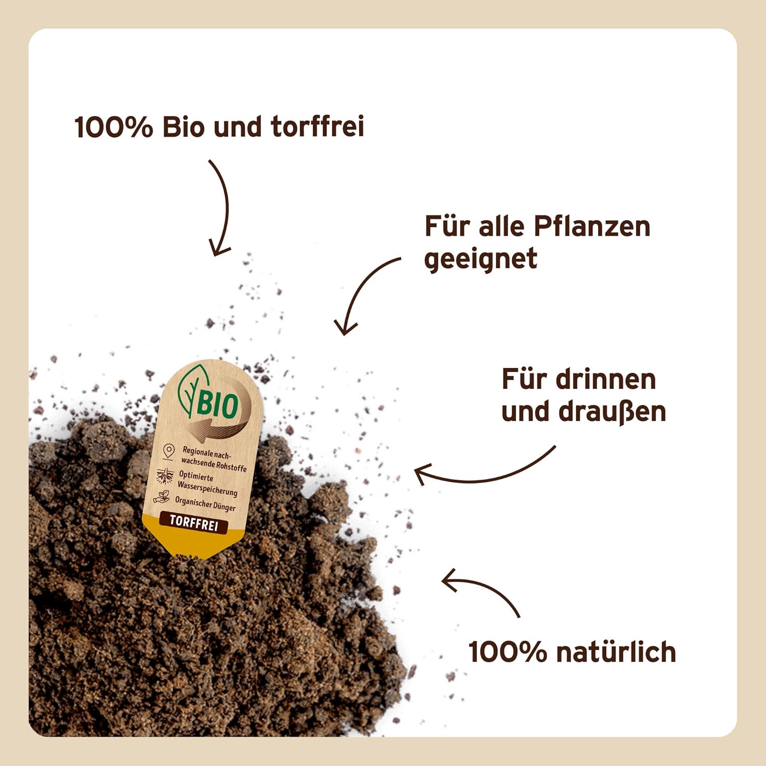 Substral Naturen Universalerde Bio & torffrei, für Zimmer-, Balkon und Kübelpflanzen, in Beeten und Rabatten, 5 L, Grün (Packung mit 2) — Ansicht 3