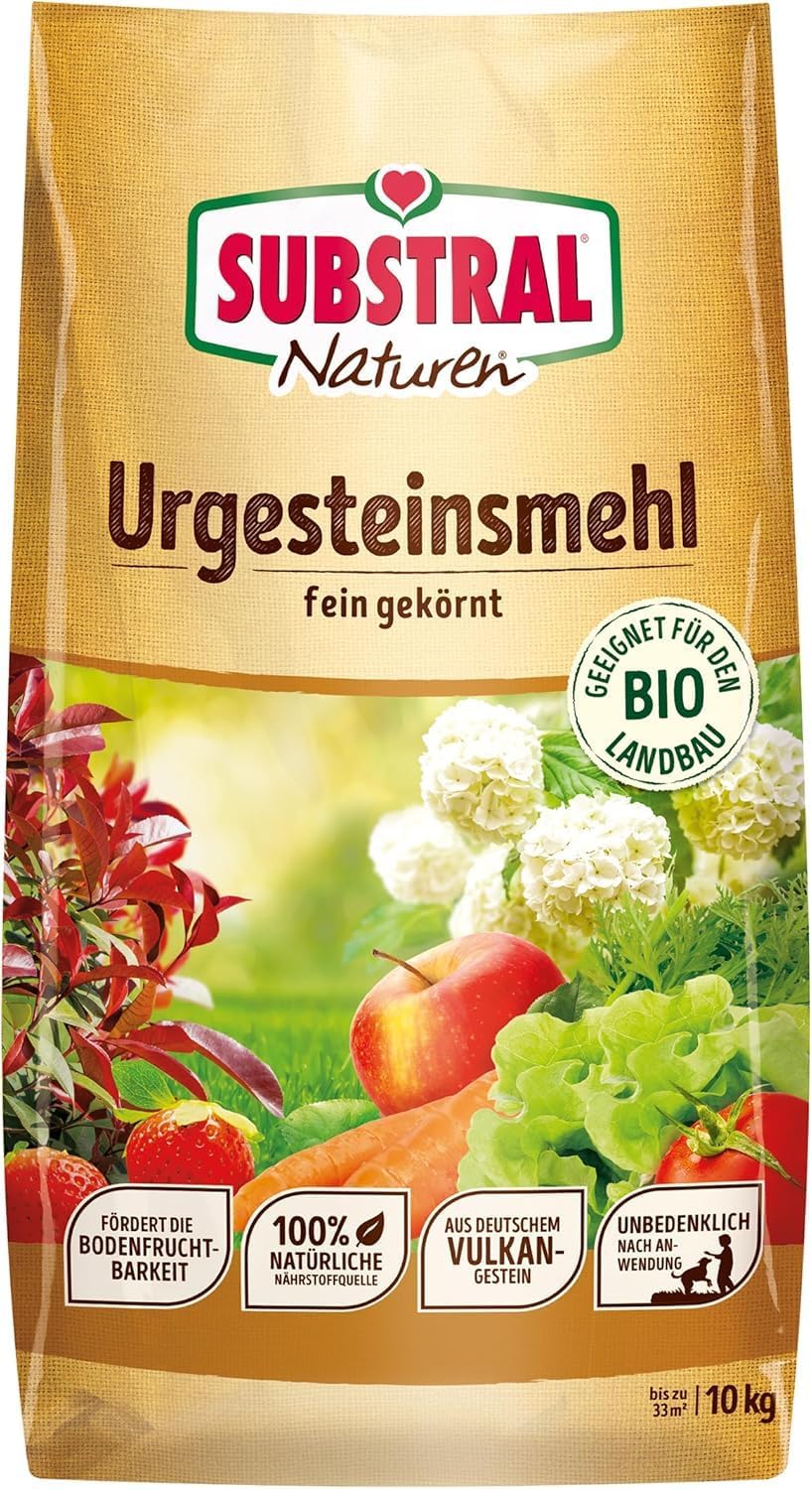 Substral Naturen Urgesteinsmehl für fruchtbare Böden 10kg Spurenelemente & Verbesserung der Bodenstruktur Für alle Pflanzen & Gartenbereiche