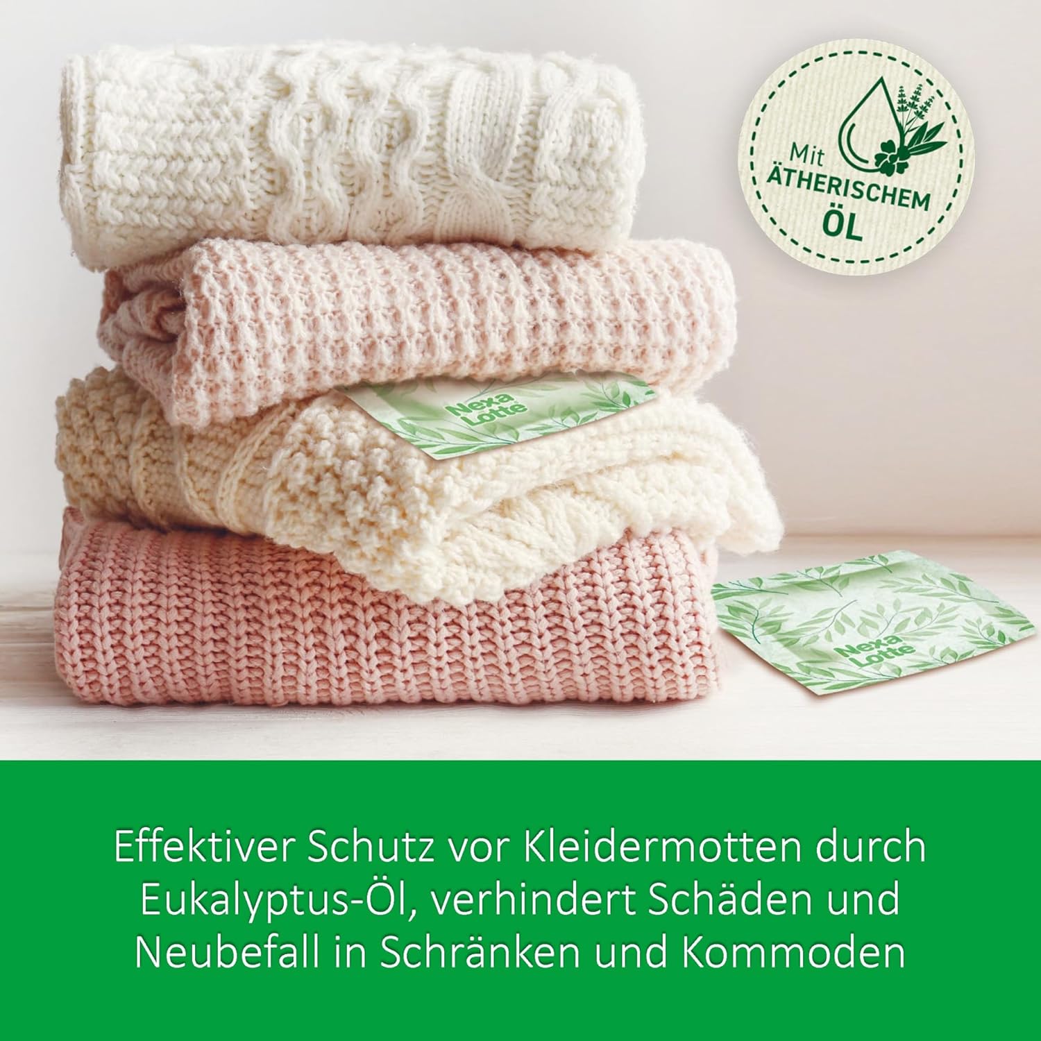 Substral Nexa Lotte Textilschutzkissen gegen Kleidermotten 2 Stück Langzeitwirkung mit Eukalyptus - Öl ideal für Schränke und Kommoden — Ansicht 5