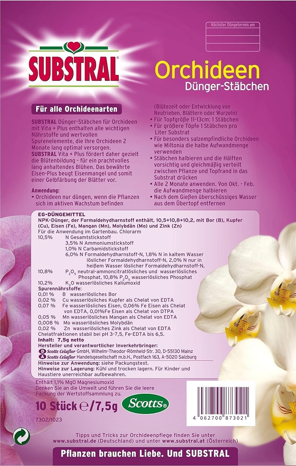 Substral Orchideen - Düngestäbchen 10 St. mit Eisen - Plus und 2 Monate Langzeitwirkung — Ansicht 5