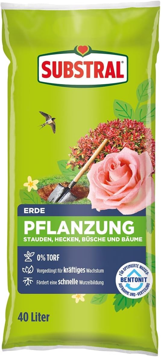Substral Pflanzerde torffrei 40L für Stauden Sträucher Hecken vorgedüngt