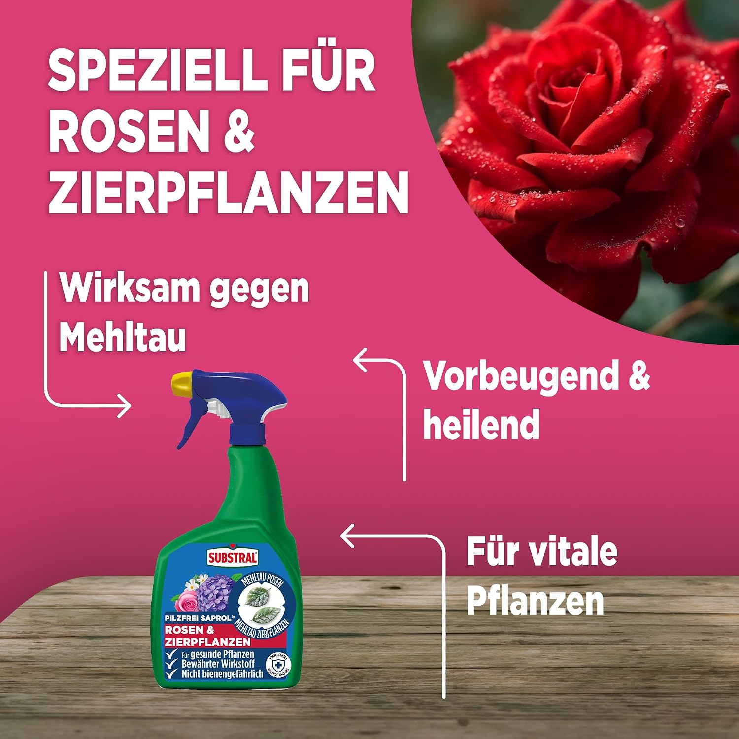 Substral Pilzfrei Saprol Rosen Spray 800 ml gegen Mehltau Fungizid — Ansicht 2