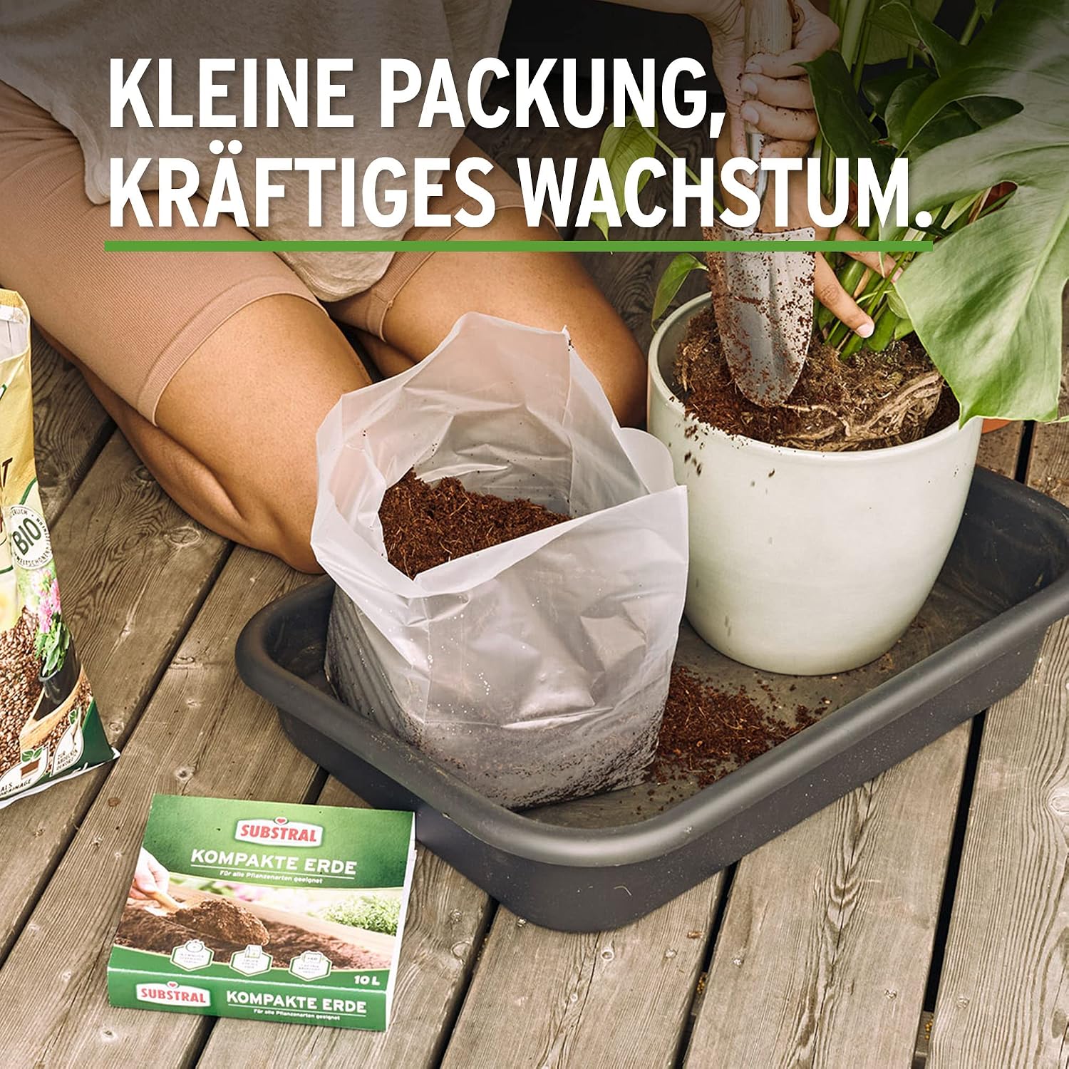 Substral Premium Kokoserde 10L - Quellbeutel für Urbane Gärtner, Vorgedüngt & Wassersparend, Grün (Packung mit 2) — Ansicht 3