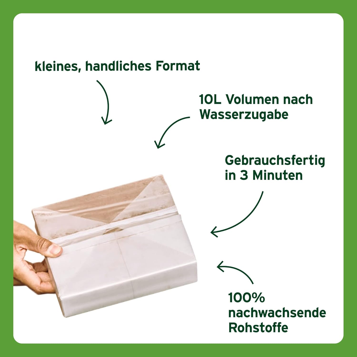 Substral Premium Kokoserde 10L - Quellbeutel für Urbane Gärtner, Vorgedüngt & Wassersparend, Grün (Packung mit 2) — Ansicht 4