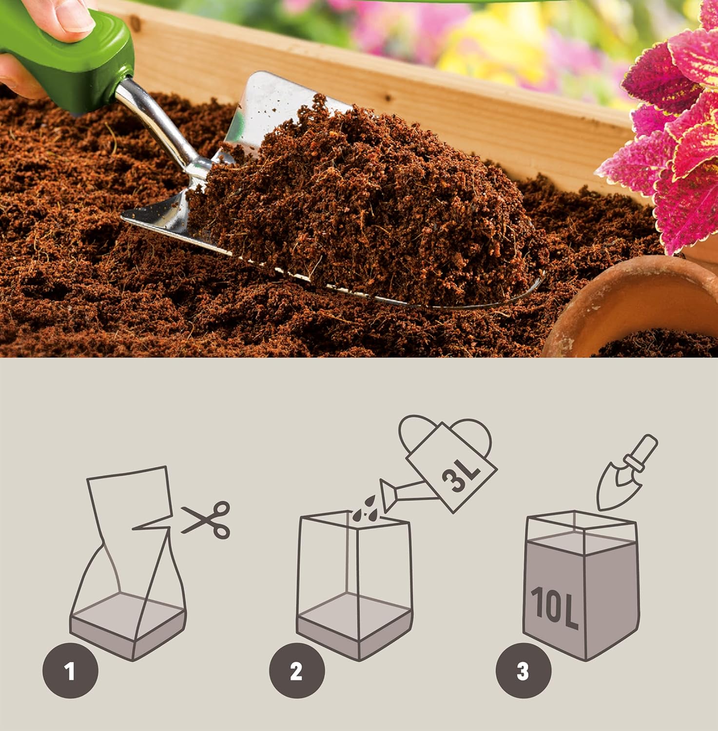 Substral Premium Kokoserde 10L - Quellbeutel für Urbane Gärtner, Vorgedüngt & Wassersparend, Grün (Packung mit 2) — Ansicht 5