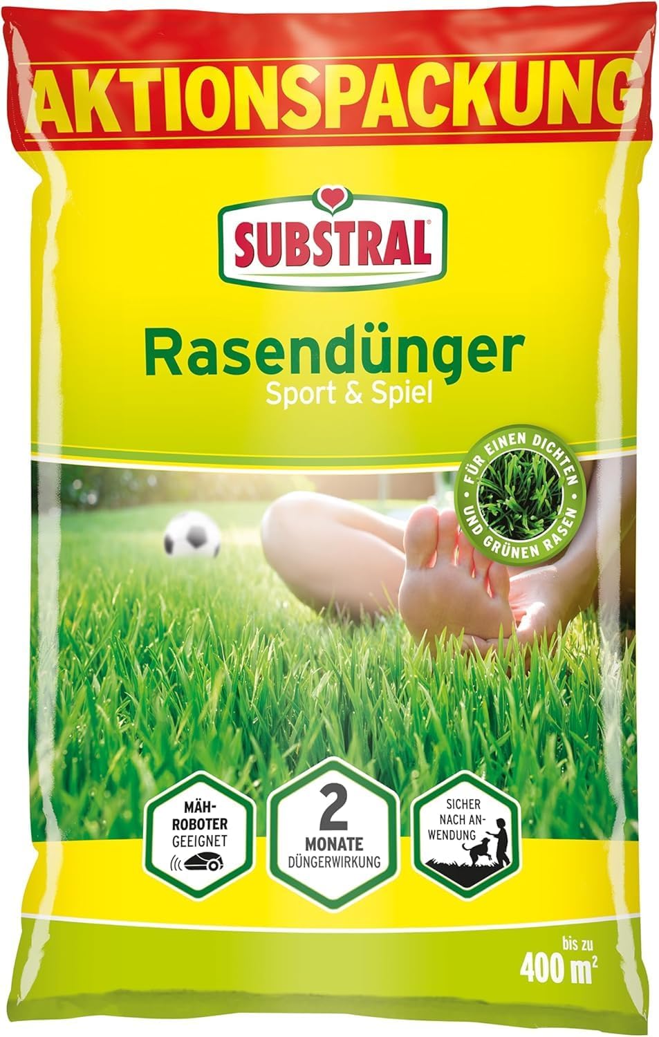Substral Premium Rasendünger Sport & Spiel Langzeitwirkung für 400 m2 10kg Kräftiges Grün