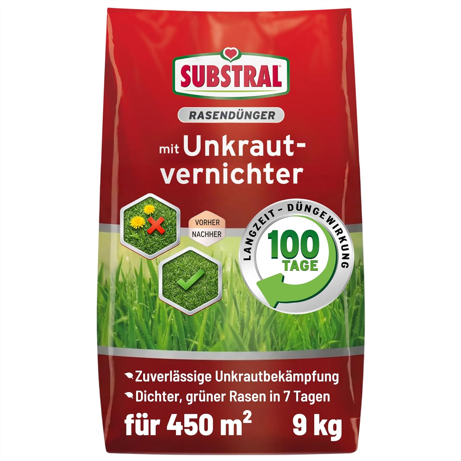 Substral Rasendünger mit Unkrautvernichter 9kg für 450 m2 Langzeit