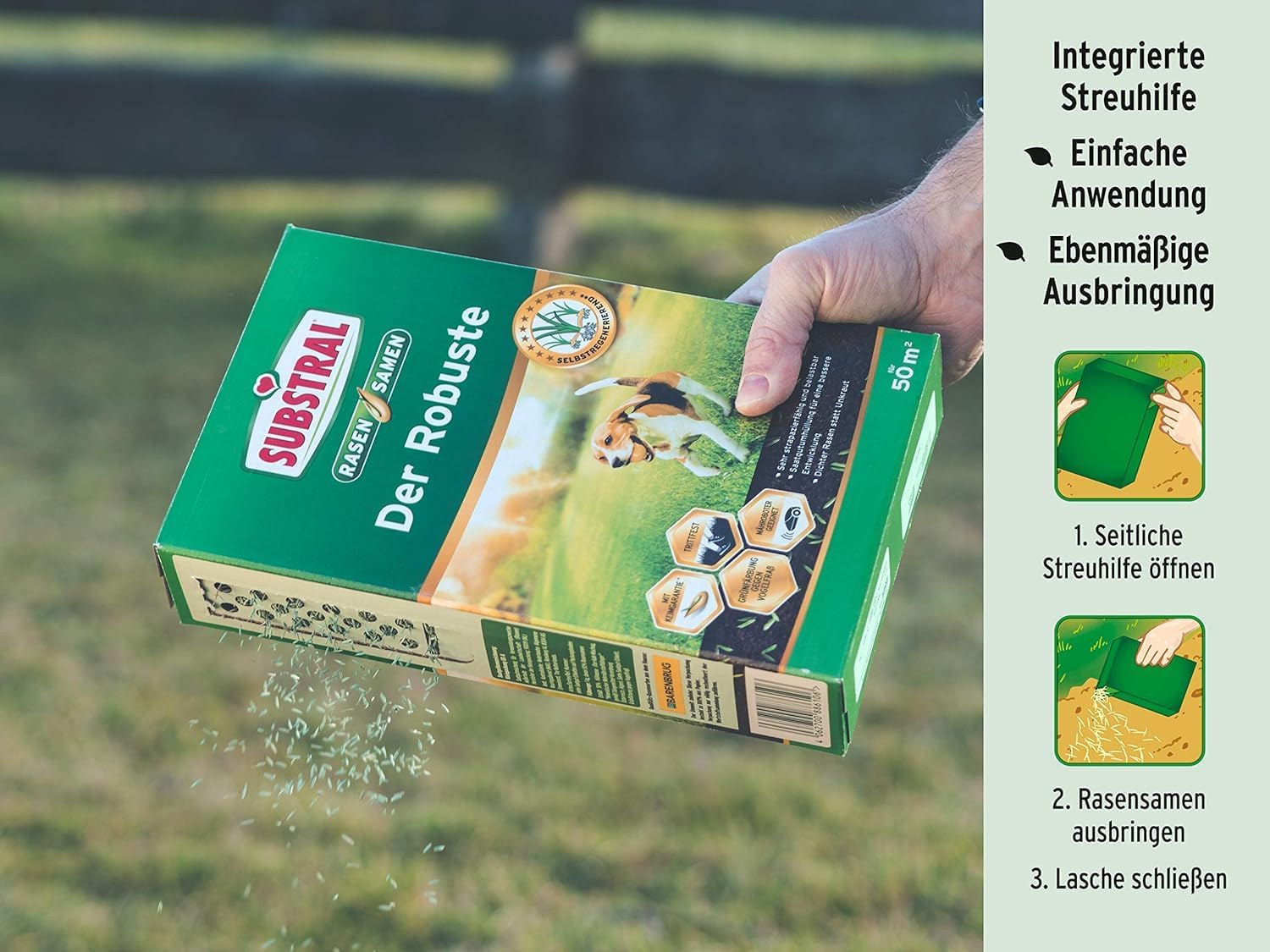Substral Rasensamen Der Robuste Sport - und Spielrasen Einzigartige Strapazierrasen - Mischung 1kg für 50 m2 — Ansicht 4