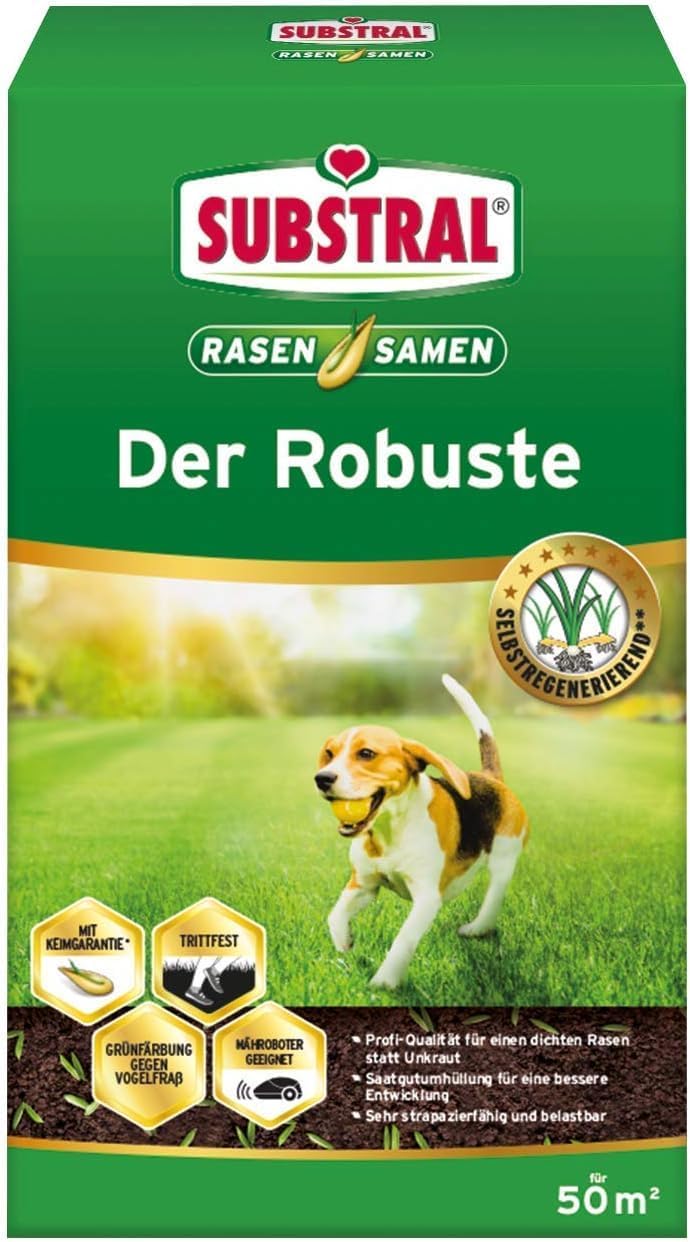 Substral Rasensamen Der Robuste Sport - und Spielrasen Einzigartige Strapazierrasen - Mischung 1kg für 50 m2