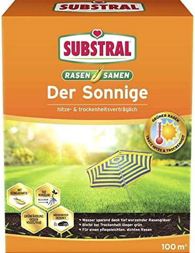 Substral Rasensamen Der Sonnige Saatgut 2,25 kg für ca. 100 m2 | Gratiszugabe 20g Kressesamen Sprint