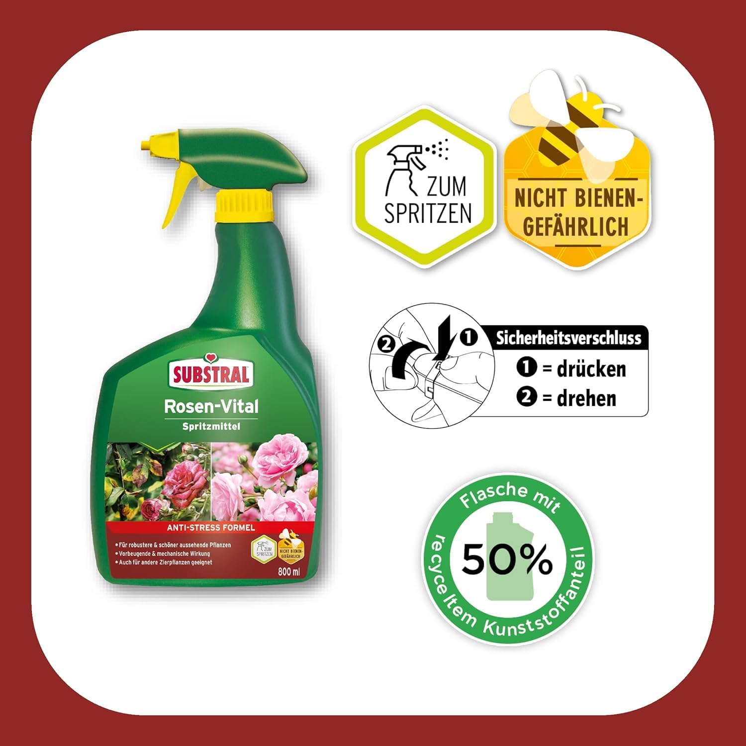 Substral Rosen‐Vital Spray 800ml Soforthilfe Pflanzen — Ansicht 2