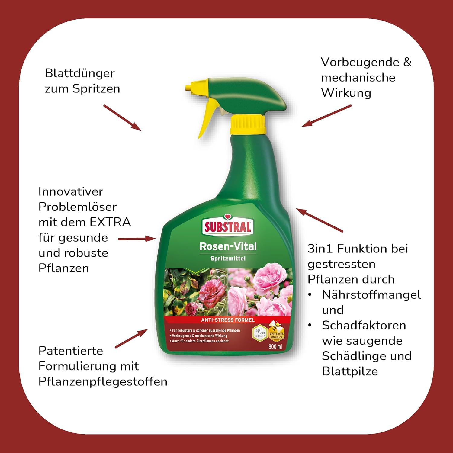 Substral Rosen‐Vital Spray 800ml Soforthilfe Pflanzen — Ansicht 3
